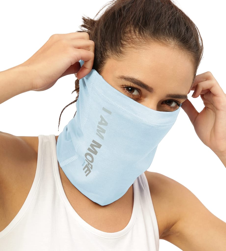 FREECULTR Unisex Bamboo Bandana, Anti Microbial Super Soft & Comfort Fit, Breathable Multipurpose Headband, Face Mask for Dust Protection and Sun - Size Printed Pack of 3-Sand, Chalk Blue, Peach