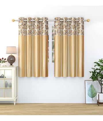 Homefab India Nature Blackout Eyelet Window Curtain 5ft (Pack of 2) - Beige