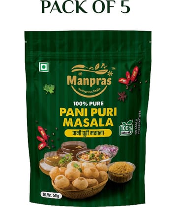 MANPRAS PANI PURI MASALA 50GMS [ PACK OF 5 ] Masala 250 gm