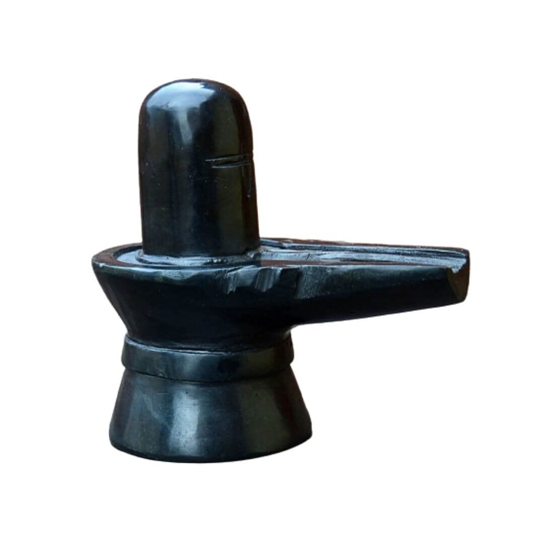 MAYAPURI Handmade Black Marble Shiva Lingam | Shiv Ling Mahadev Idol (3 inches)