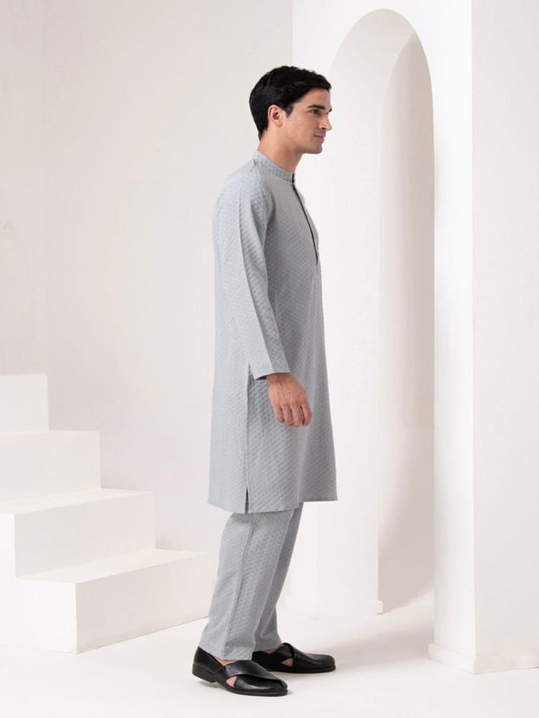 Tonal Emb Kurta Set