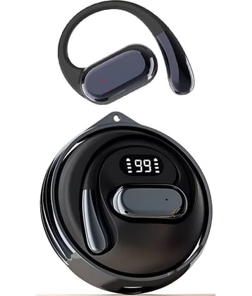 VEHOP D88 OWS Open Ear TWS Earbuds | 45 Hrs of Playtime | Bluetooth v5.4 with AI-ENC | Skin Friendly Ear Hook | Environmental Awareness | 45ms Low Latency Gaming | IPX5 Water & Sweat Resistant