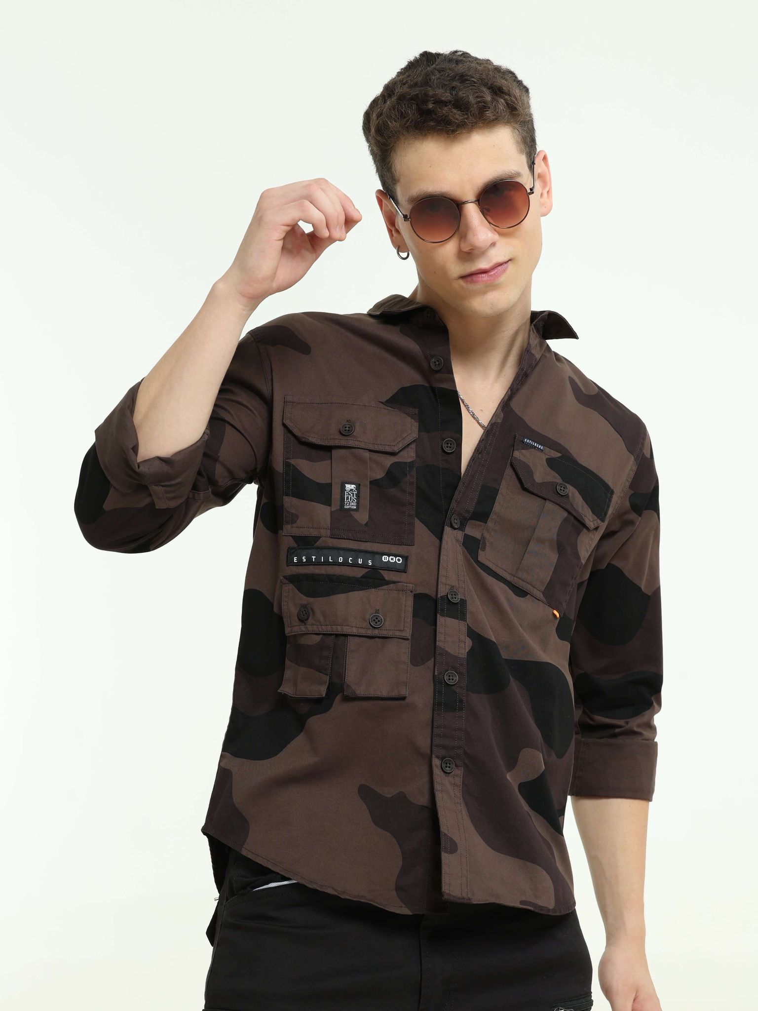ETLS/72 Camo Cargo brown shirt-S