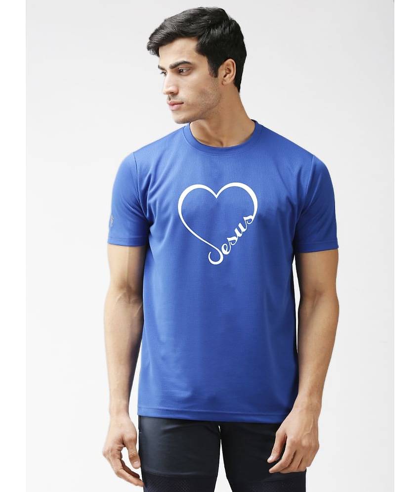 EPPE Pack of 1 Polyester Regular Fit Men's T-Shirt ( Blue )