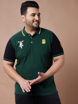 Men Plus Size Manifold Colorblock Polo Tshirt - 6XL