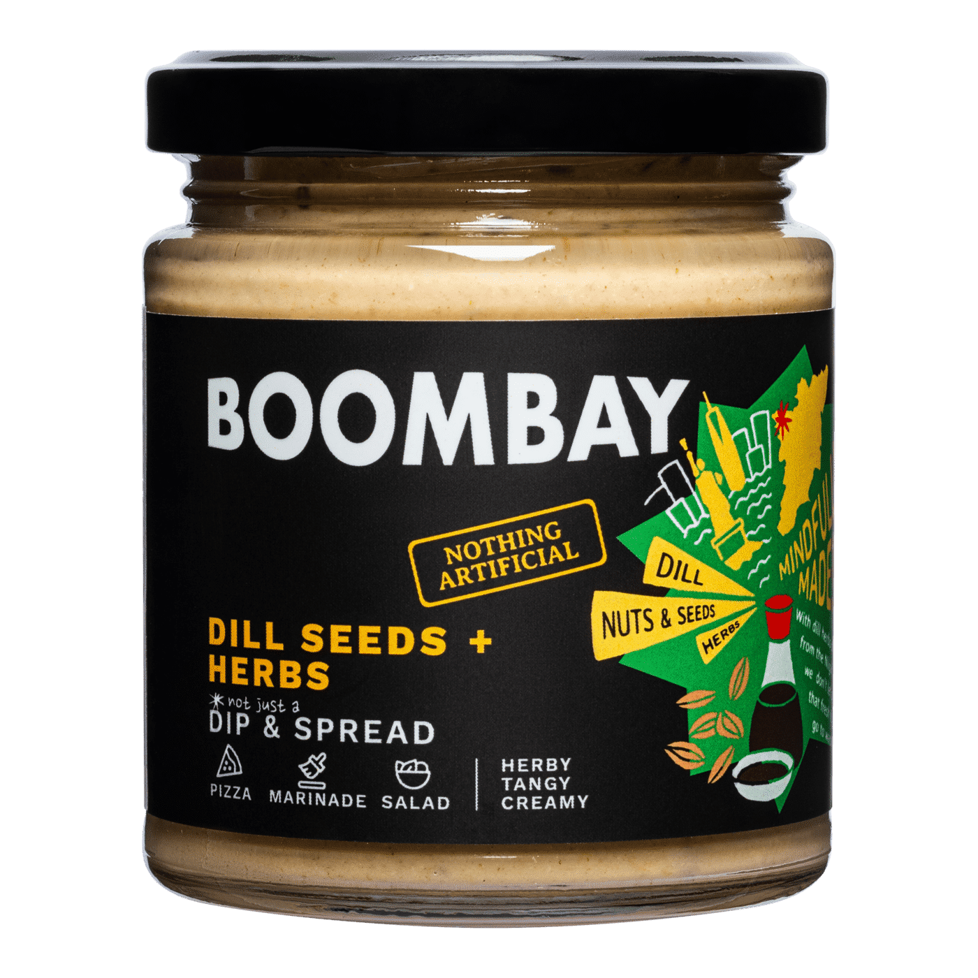BOOMBAY Dill Seeds + Herbs Dip and Spread - Use as a Salad Dressing, Drizzle on Pizza, Marinade, Spread on Bread, 190 gm