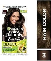 Garnier Color Naturals 3 Darkest Brown Creme Riche Hair Colour 60g