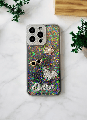 Gold Glitter Queen Case for iPhone 14 Pro