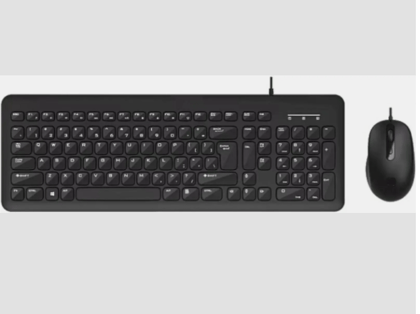 HP KM160 Wired Mouse and Keyboard Combo Wired USB Standard Desktop Keyboard Compatible with Desktop, Laptop, Mac (Black)
