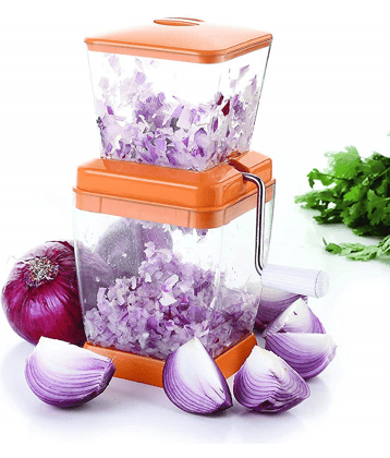 WHITEIBIS plastic onion cutter Multicolor Plastic Mannual Chopper 0 ml ( Pack of 1 )