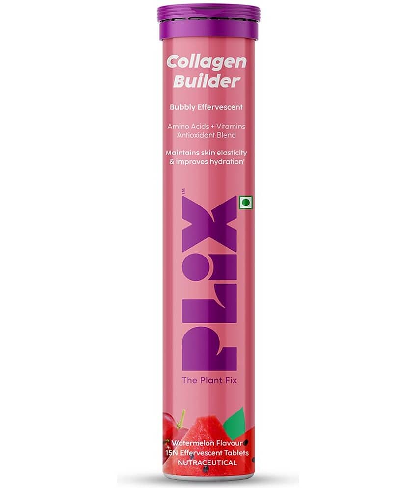 Plix Collagen Builder Effervescent For Improved Skin Elasticity & AntiAgeing(15 Tablets)