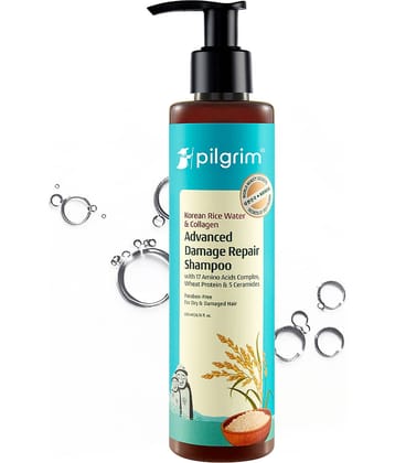 Pilgrim Korean Rice Water & Collagen Advanced Damage Repair Shampoo - 200Ml Shampoo,For All Hair Type,200Ml (pack Of 1)