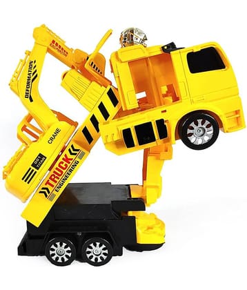 TOY DEKHO  Transformers Engineering Form Deformation Robot Truck  JCB Robot 3MDL Mix For Kids || Battery Operated Excavator Robot Truck For Boys Girls Age 3,4,5+ Years Children  Plastic Robot Excavator Truck With Light and Music (Multicolor)