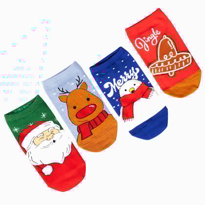 Thela Gaadi Winter Themed Socks (Pack of 4 Pairs)