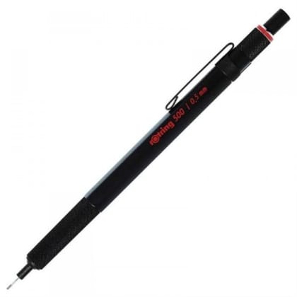Rotring 500 Black 0.5mm Mechanical Pencil,Metal Knurling Grip,Fixed Lead Pipe.