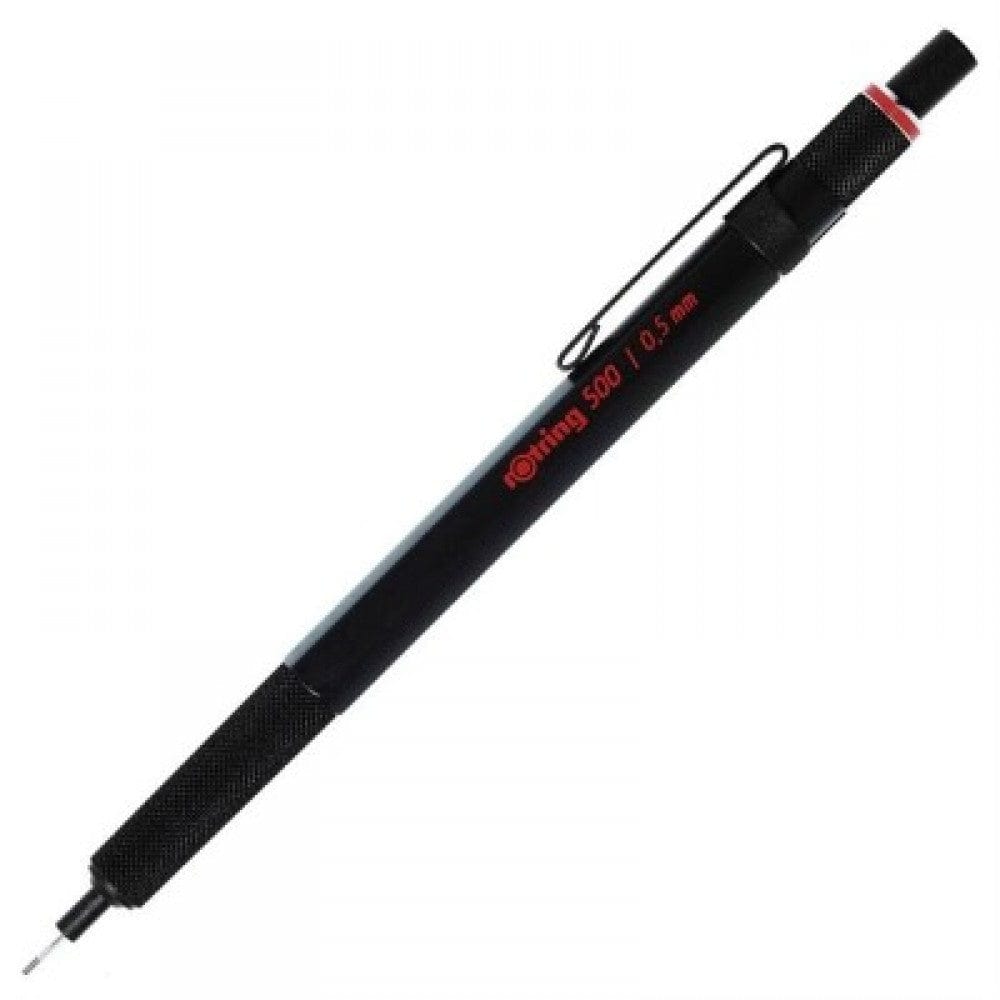 Rotring 500 Black 0.5mm Mechanical Pencil,Metal Knurling Grip,Fixed Lead Pipe.