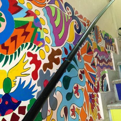 BOUTIQUE MURAL COLORFUL ABSTRACT