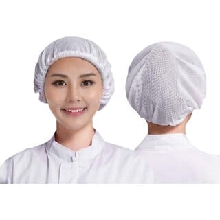 White Bouffant Caps - 80 Pcs