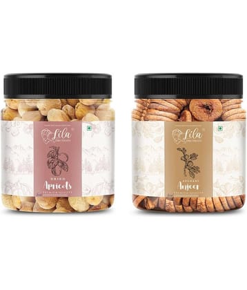 Lila Dry Fruits Figs (100gm) & Apricots (100gm) Combo | Anjeer Khurmani Combo