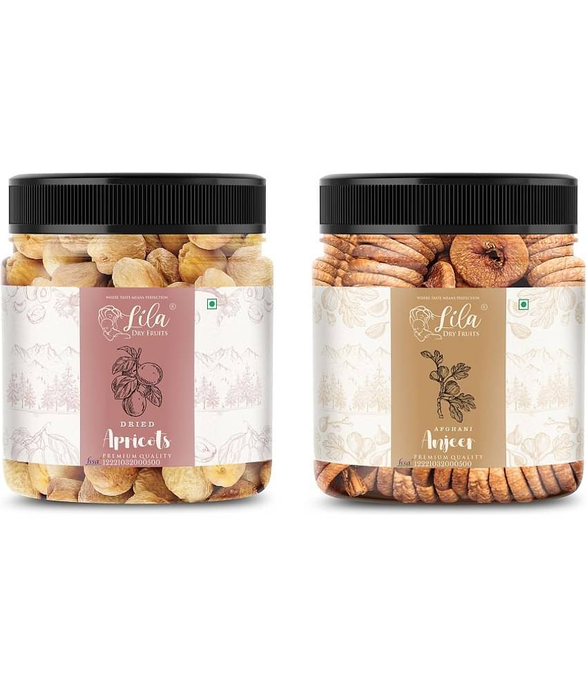 Lila Dry Fruits Figs (100gm) & Apricots (100gm) Combo | Anjeer Khurmani Combo