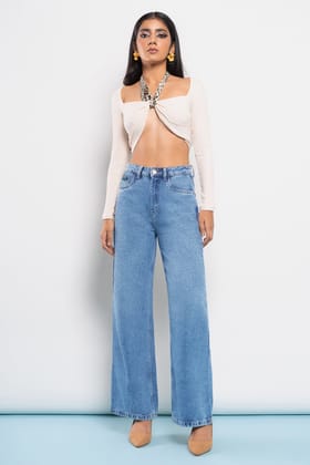 Soft Blue Women's Wide Jeans 32