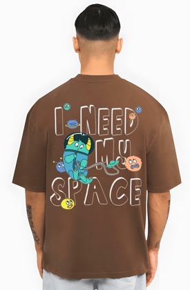 "I Need My Space" Oversized Premium Cotton T shirt-S