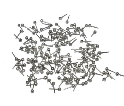 Silver ball dangle charms beads latkan jhumki/Necklace and Bangle metal beads for Jewellery Making. LOOP-022-Per Packet of Approx 1270 Pcs (100 Gram) / 8X2 MM