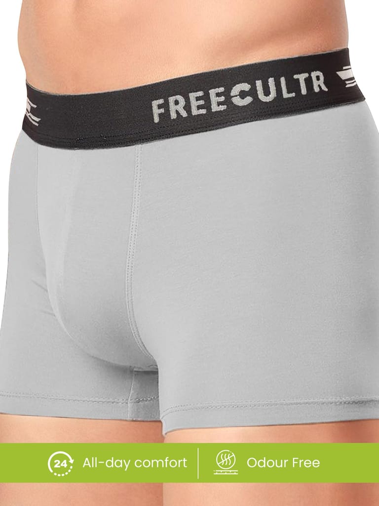 Freecultr Men's Underwear Anti Bacterial Micromodal Airsoft Trunk - Non Itch No Chaffing Sweat Proof - Pack of 2-Sangria Wine,Cloud White