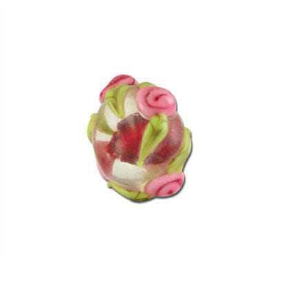 Beadwaala Handmade Fancy Lampwork Glass Beads For Jewelry Making. (Roundel) SFL-369-Per Packet 25 Pcs / 10X18 MM
