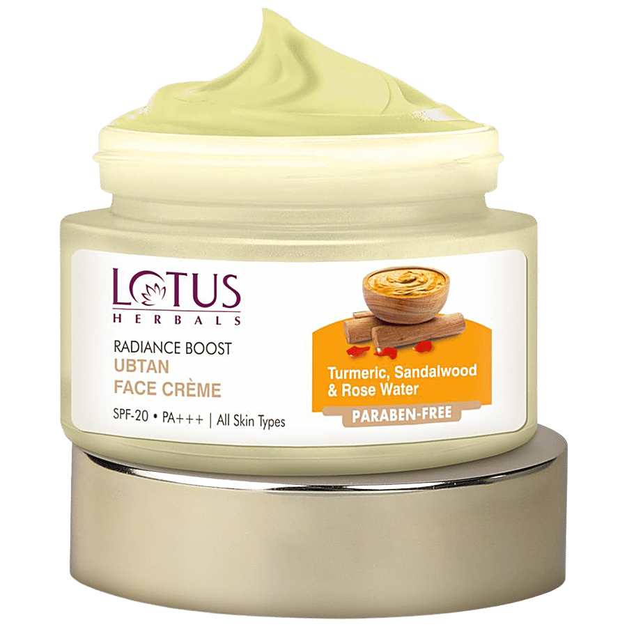 Lotus Herbals Radiance Boost Ubtan Face Creme SPF-20 PA+++-50 g