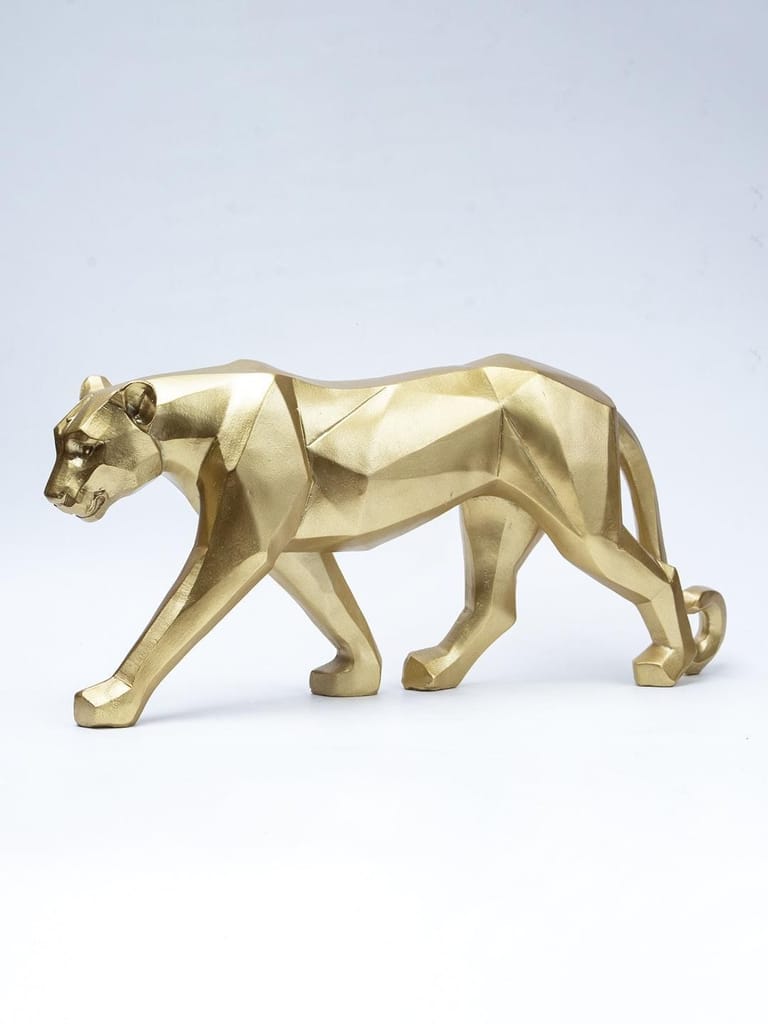 Decorative Golden Leopard Statue Home & Office Décor 41CM