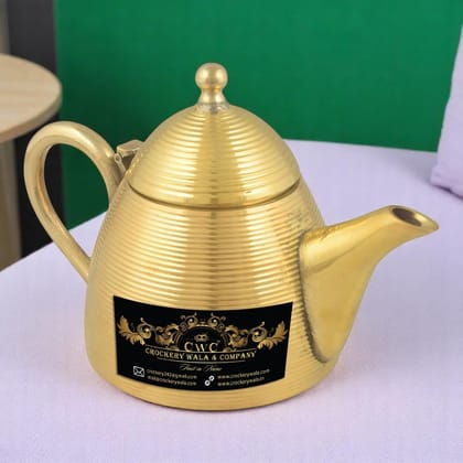 Brass Designer Kettle For Tea Lining Design 700 ML