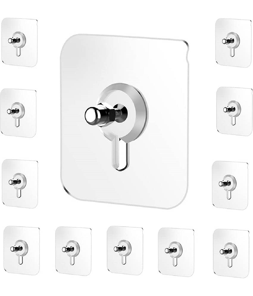 Gkboss Metal Hooks Self Adhesive Magic Sticker for Bathroom and Kitchen (Pack of 5)