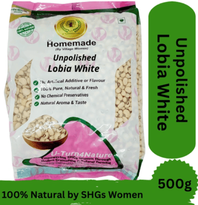 Unpolished Lobia (black-eyed peas) White