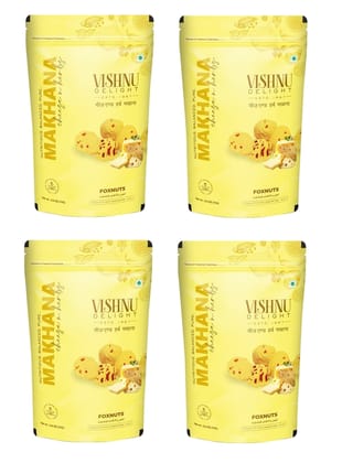 Vishnu Delight Flavoured Cheese & Herbs Organic Makhana Jar, 60g Each Pack of 4 - Nutritious, Tasty, and Sustainably Sourced Fox Nut Snack