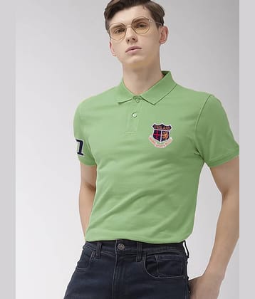 ADORATE Cotton Blend Regular Fit Solid Half Sleeves Men's Polo T Shirt - Green ( Pack of 1 )