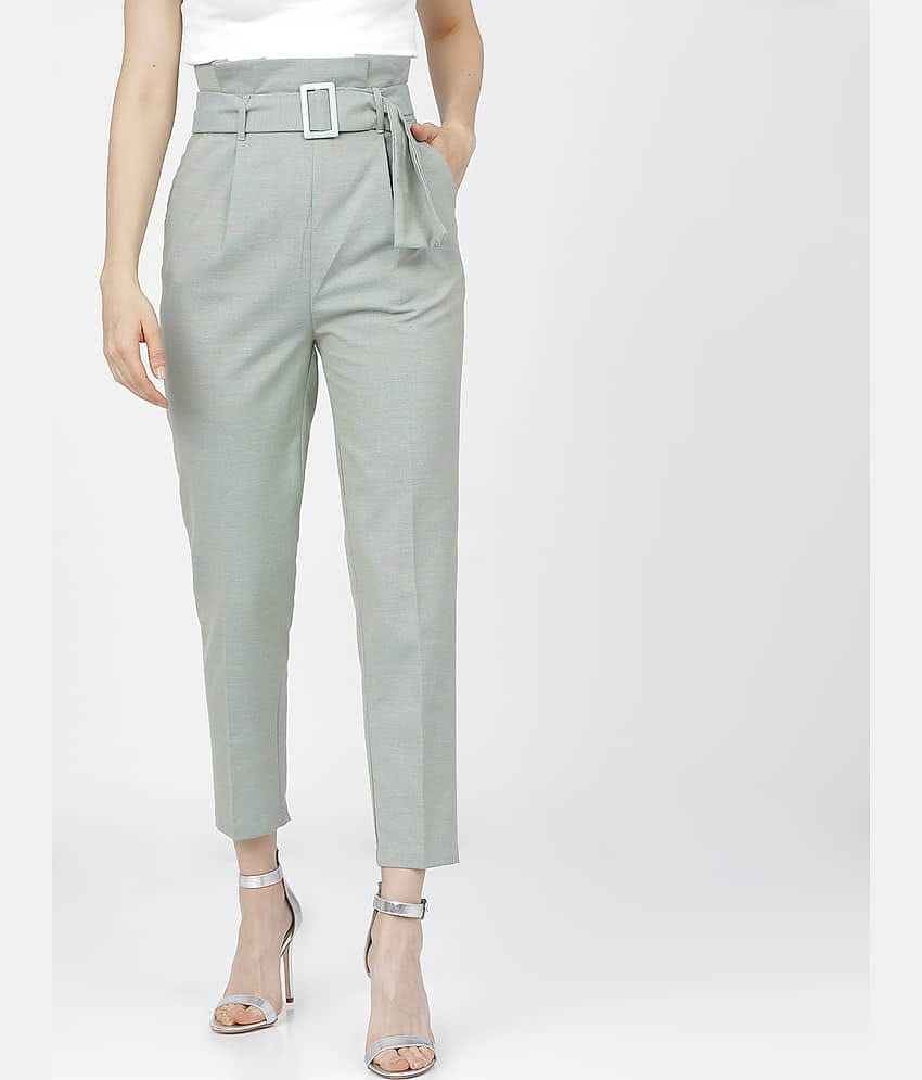 Tokyo Talkies Pack of 1 Polyester Tapered Women's Casual Pants ( Green )