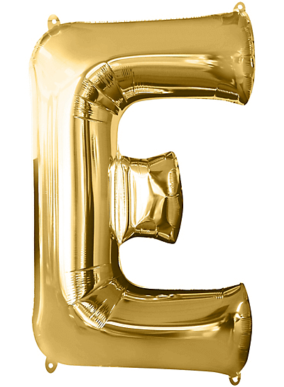 Alphabet E Golden Foil Balloon - Helium Or Air Filled - 40 inches - 1PC