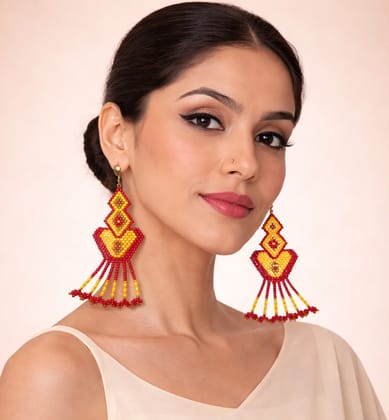 Handcrafted Geometric Beaded Earrings