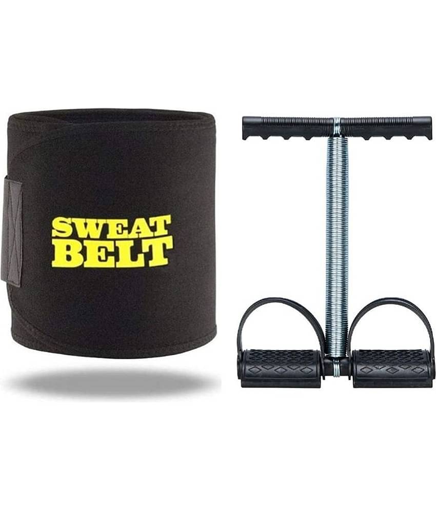 HORSE FIT  (2 in 1) Belt + Single Spring Tummy Trimmer for Fat Loss, Weight Loss and Tummy Trimming Exercise for Both Men and Women (Free Size)