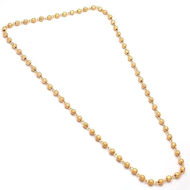 Chain Gold Plated Matar Mala Long Size Designer Daily Use Ball Jewelry for Men Women, Boys Girls, Unisex