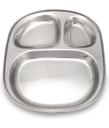 Dynore 1 Pcs Stainless Steel Silver Partition Plate