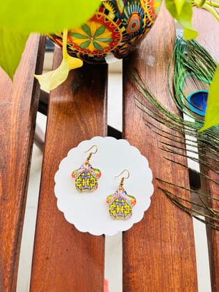 Aubergine Florals glass Earrings