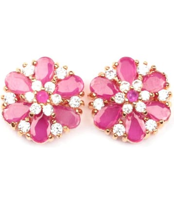 Jewels Corner - Red Stud Earrings ( Pack of 1 )