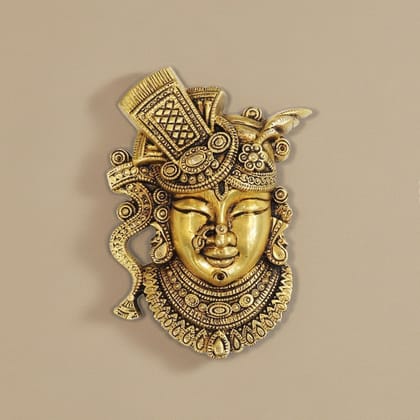 Brass Shrinathji Wall Hanging Idol, Height : 11.5 Inch (BSMAS1720 C)