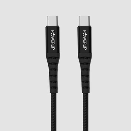 POWERUP 240W Type C to Type C Cable 1.5 Mtr / 150 cm - Black
