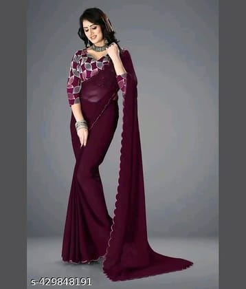 supalee Tex Georgette Solid Saree With Unstitched Blouse Piece ( Multicolor1 )