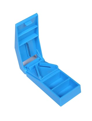 Ezyfit Pill Splitter for Cutting Small Pills or Large Pills in Half, Easily Cut Pills with Retracting Blade with 2 Storage Compartments