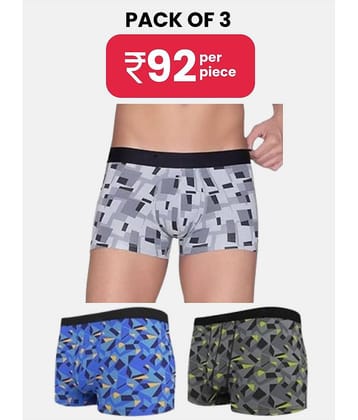 PARYAG HOSIERY Pack of 3 Cotton Blend Trunks For Men's ( Multicolor )