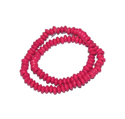 Painted Wooden Beads for Jewelry Making , BWWB-34-Per Packet of Approx 620 Pcs / 8X4 MM / Pink
